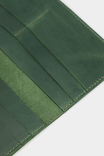 Большой зеленый кошелек унисекс из натуральной кожи без магнита Garne 3300127 фото №4