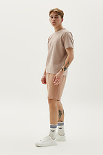 Summer cotton set for men, beige T-shirt and shorts GEN 7770127 photo №2