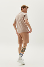 Summer cotton set for men, beige T-shirt and shorts GEN 7770127 photo №4