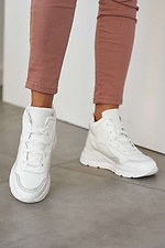 Белые высокие кроссовки на зиму из натуральной кожи 8019127 фото №8