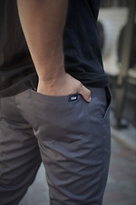 Gray cotton joggers with cuffs Without 8048127 photo №4