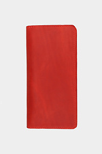 Великий червоний гаманець унісекс із натуральної шкіри без магніту Garne 3300128 фото №2