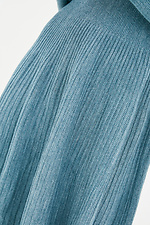 Теплое вязаное платье гольф с плиссированной юбкой 4038128 фото №4