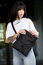 Black small shoulder bag messenger with long handle SamBag 8045128 photo №4