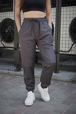 Gray cotton joggers with cuffs Without 8048128 photo №2