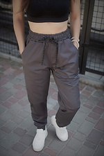 Gray cotton joggers with cuffs Without 8048128 photo №4