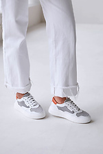 Light leather sneakers 4206129 photo №3
