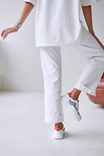 Light leather sneakers  4206129 photo №5