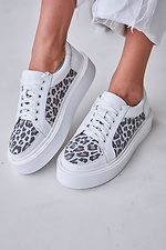 White sneakers with leopard print  4206130 photo №1