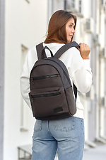 Spacious youth backpack made of high-quality eco-leather with a laptop compartment SamBag 8045130 photo №1