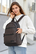 Spacious youth backpack made of high-quality eco-leather with a laptop compartment SamBag 8045130 photo №3
