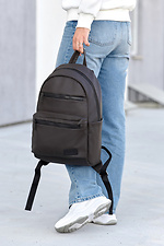 Spacious youth backpack made of high-quality eco-leather with a laptop compartment SamBag 8045130 photo №4