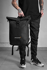 Herren-Schulrucksack mit Rolltop-Print, McLaren-Print, Schwarz Without 8055130 Foto №2