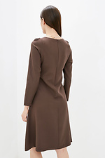 Офисное платье RUNWAY из костюмки коричневого цвета Garne 3038131 фото №3