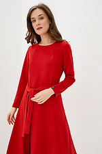 Business knitted midi dress with a flared skirt and a belt Garne 3039131 photo №2