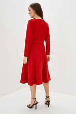Business knitted midi dress with a flared skirt and a belt Garne 3039131 photo №3