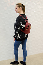 Small women's backpack made of quality leatherette in burgundy color SamBag 8045131 photo №3