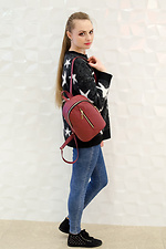 Маленький женский рюкзак из качественного кожзама в бордовом цвете SamBag 8045131 фото №5