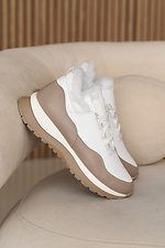 Женские кроссовки кожаные зимние белые  2505133 фото №2
