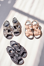 Summer beige men's sandals made of genuine leather  4206133 photo №3