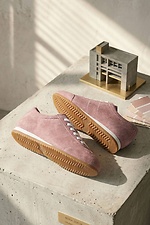 Ungefütterte Damen-Sneaker aus Wildleder in Rosa  4207133 Foto №4