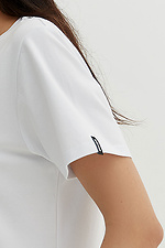 Women's white cotton t-shirt with patriotic print Garne 9000133 photo №2