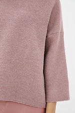 Dzianinowy sweter z domieszką wełny z przyciętymi rękawami  4038134 zdjęcie №4