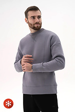 Men's Warm Sweatshirt Flatlock 3 Gray Teamv 8034134 photo №4