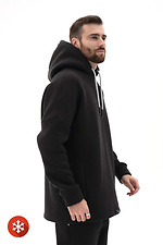 Men's Warm Oversized Hoodie with Print MASKULT Black Teamv 8034135 photo №3