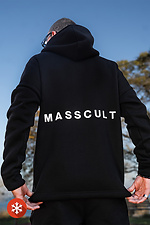 Men's Warm Oversized Hoodie with Print MASKULT Black Teamv 8034135 photo №4