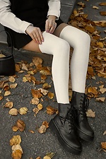 Білі в'язані панчохи в рубчик M-SOCKS 2040136 фото №4