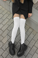 Білі в'язані панчохи в рубчик M-SOCKS 2040136 фото №12