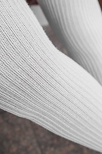 Білі в'язані панчохи в рубчик M-SOCKS 2040136 фото №14