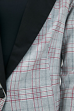 Classic PIA checkered blazer with plunging neckline and collar Garne 3037136 photo №4