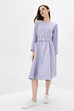 Фиолетовое платье миди KLASNE с широкой отрезной юбкой и длинными рукавами Garne 3038136 фото №1