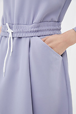 Фиолетовое платье миди KLASNE с широкой отрезной юбкой и длинными рукавами Garne 3038136 фото №4
