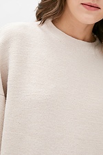 Dzianinowy sweter z domieszką wełny z przyciętymi rękawami  4038136 zdjęcie №4