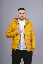 Demi-season quilted jacket for men in mustard color Reload 8031136 photo №2