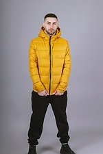 Demi-season quilted jacket for men in mustard color Reload 8031136 photo №5