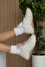 Women's leather winter milk sneakers  2505137 photo №2