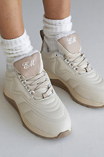 Women's leather winter milk sneakers  2505137 photo №13