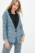 Classic PIA checkered blazer with plunging neckline and collar Garne 3037137 photo №1