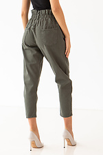 High Rise Banana Cropped Jeans with Ruffle Waist  4009137 photo №4