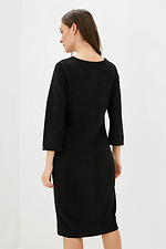 Czarna dzianinowa sukienka midi z okrągłym dekoltem Garne 3039138 zdjęcie №3