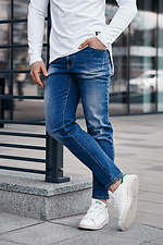 Jasnoniebieskie dżinsy ze stretchem ze sprężyną z klapami TUR WEAR 4009138 zdjęcie №3