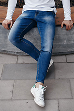 Голубые джинсы с отворотами стрейчевые весенние TUR WEAR 4009138 фото №4