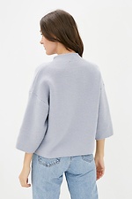 Dzianinowy sweter z domieszką wełny z przyciętymi rękawami  4038138 zdjęcie №3