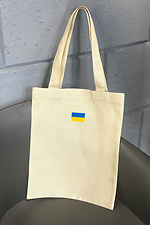Linen shopper bag with patriotic print and long handles Garne 7770138 photo №1