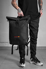 Herren-Schulrucksack mit Rolltop-Print, RedBull-Print, Schwarz Without 8055138 Foto №2