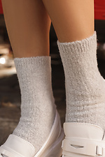 Серые высокие носочки из шерсти мериноса M-SOCKS 2040139 фото №7